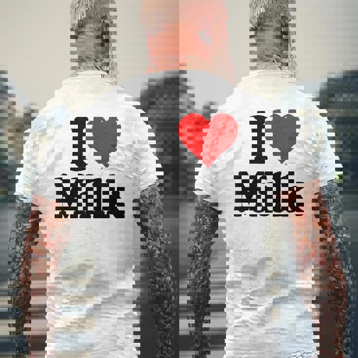ハートミルクが大好き メンズTシャツ バックプリント 高齢者への贈り物