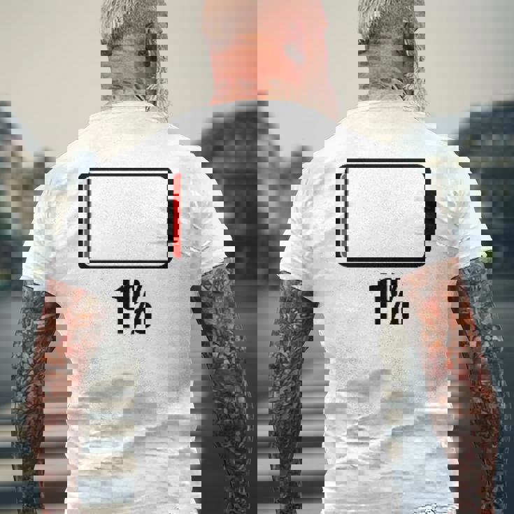 バッテリー1シャツ残り1バッテリーデッドシャツのバッテリー残量が少なくなりました。 メンズTシャツ バックプリント 高齢者への贈り物