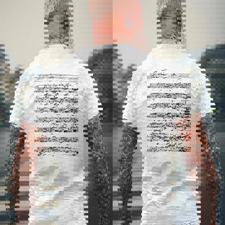 バッハ チェロスイーツ プレリューディオ チェリスト メンズTシャツ バックプリント 高齢者への贈り物