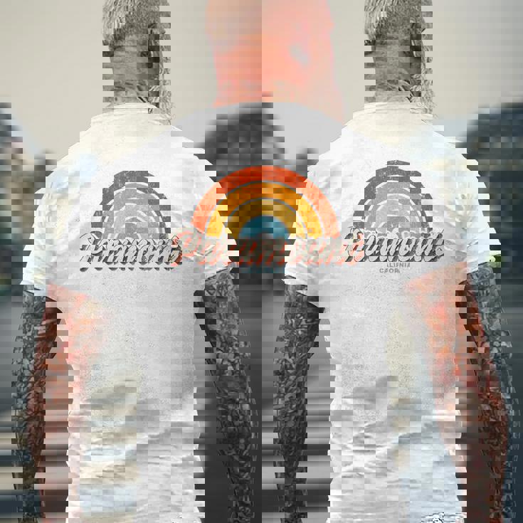 パラマウント カリフォルニア Ca ヴィンテージ レインボー レトロ 70年代 メンズTシャツ バックプリント 高齢者への贈り物