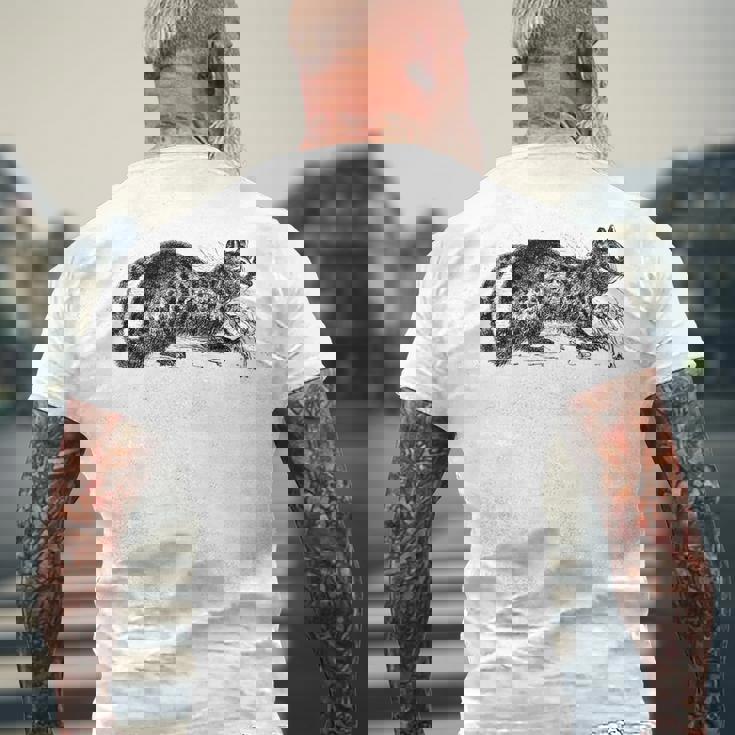 パームシベット アニマルプリント メンズTシャツ バックプリント 高齢者への贈り物