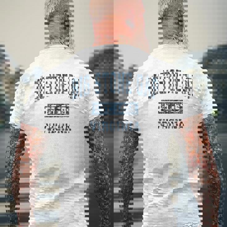 ビッグストーンギャップ バージニアva ヴィンテージ スポーツデザイン ネイビープリント メンズTシャツ バックプリント 高齢者への贈り物