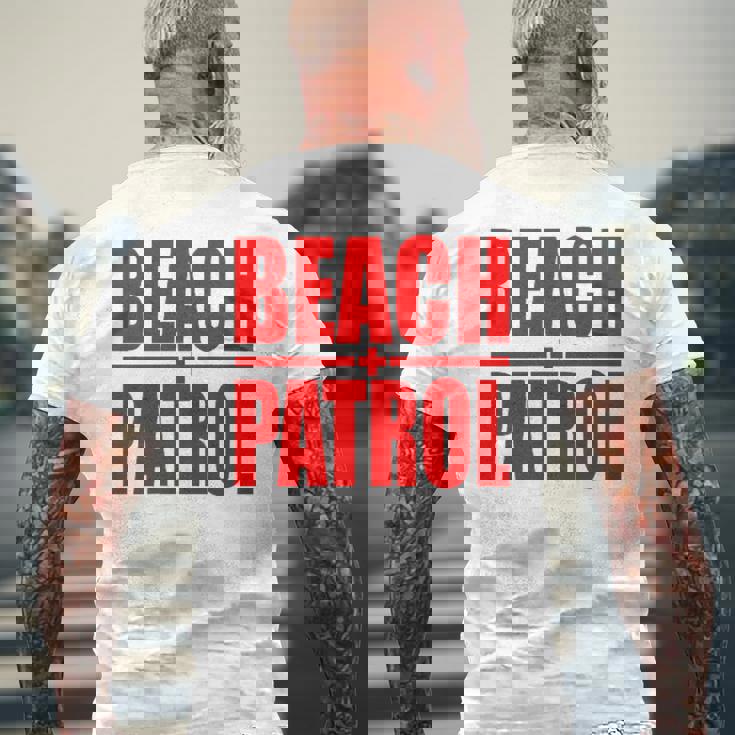 ビーチパトロール サーフ レスキュー ライフガード メンズTシャツ バックプリント 高齢者への贈り物