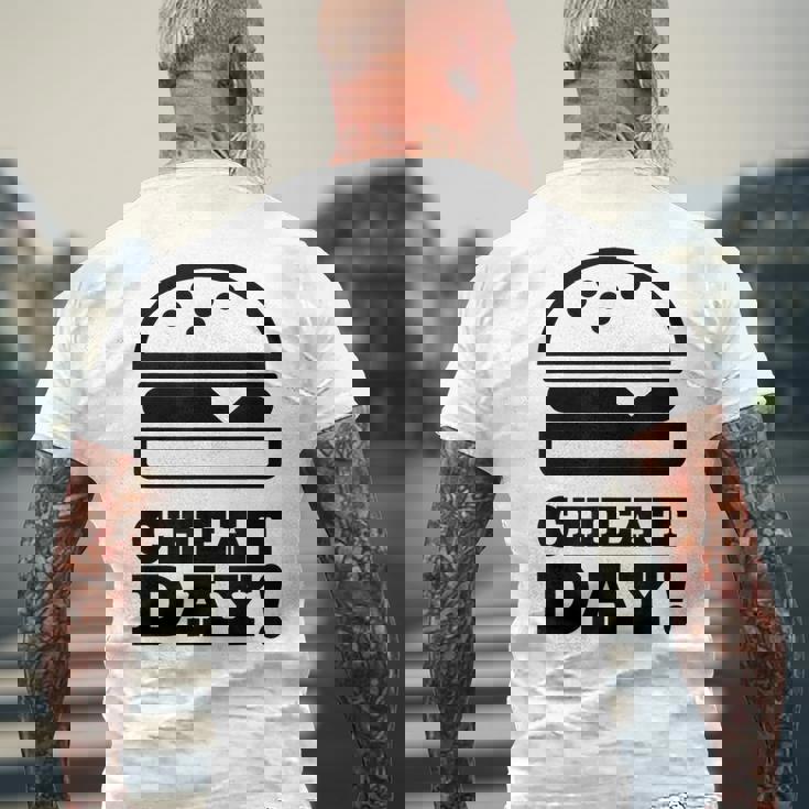 ファニージム チートデー ハンバーガー キャブ フード メンズTシャツ バックプリント 高齢者への贈り物