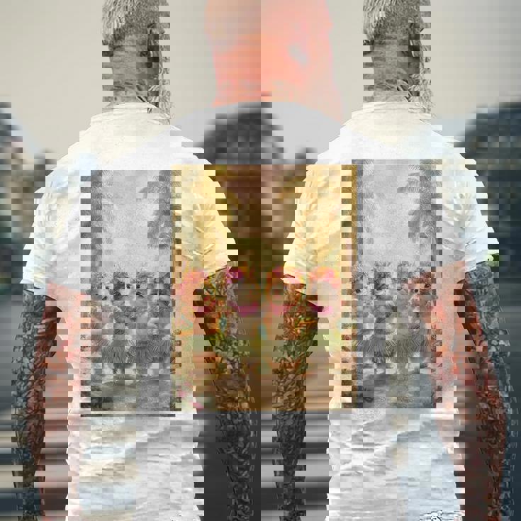 フラダンスキャット メンズTシャツ バックプリント 高齢者への贈り物