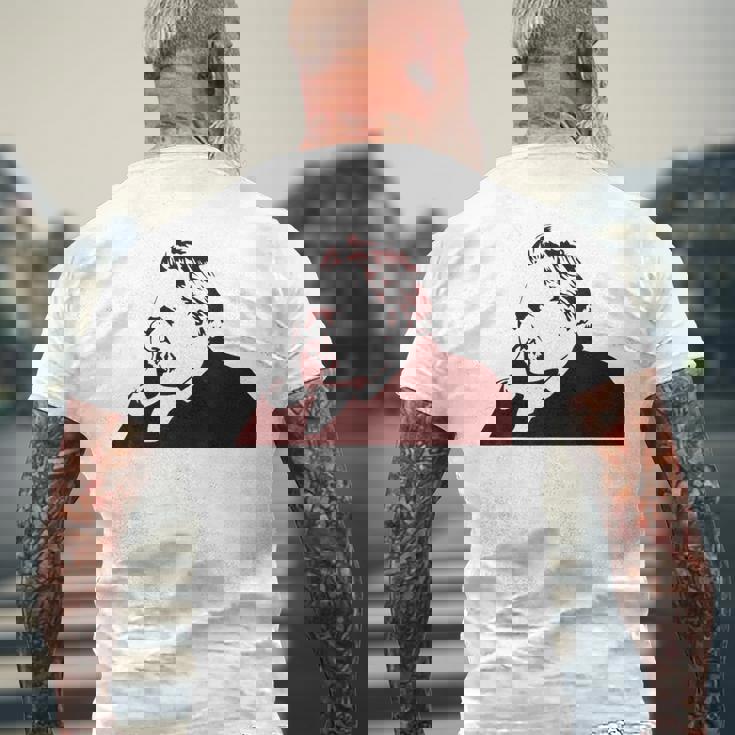 フリードリヒ・ニーチェステンシル メンズTシャツ バックプリント 高齢者への贈り物