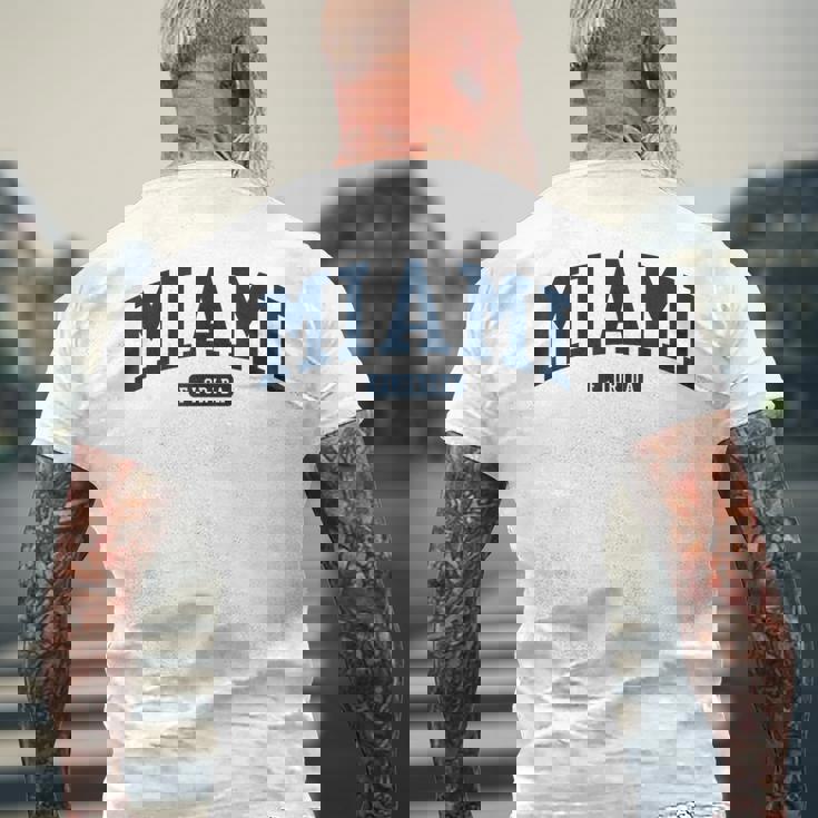 フロリダ州マイアミ Fl カレッジ大学スタイル ネイビー メンズTシャツ バックプリント 高齢者への贈り物