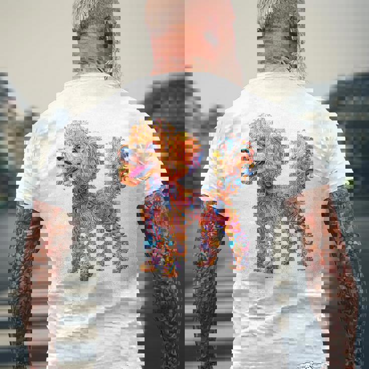 プードル 犬 モチーフ ペット イラスト プードル メンズTシャツ バックプリント 高齢者への贈り物