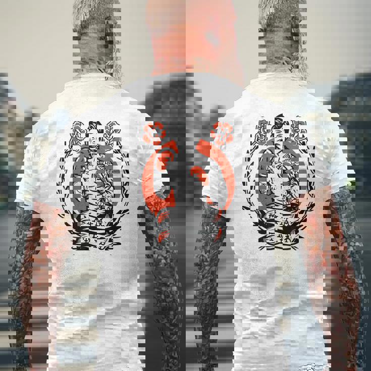 ボクサー アメリカン トラディショナル タトゥー オールドスクール ボクシング フラッシュ メンズTシャツ バックプリント 高齢者への贈り物