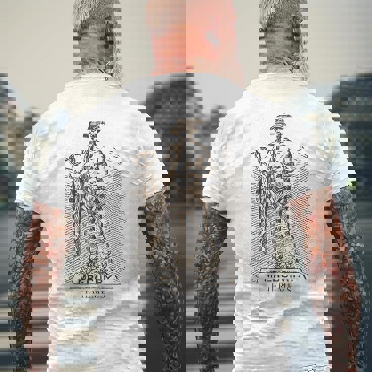 マーキュリー、エルメスの神、泥棒、スポーツ、アスリート メンズTシャツ バックプリント 高齢者への贈り物