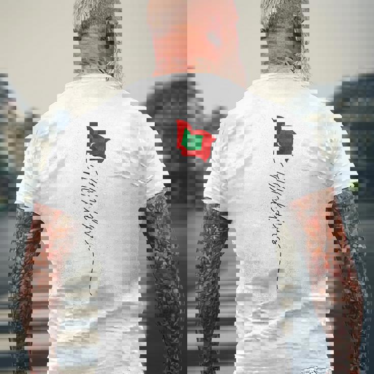 モルディブ、モルディブの国旗 男性 モルディブの国旗 愛国的 メンズTシャツ バックプリント 高齢者への贈り物