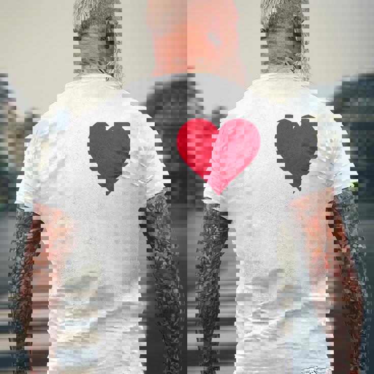 レッドハート I Love Guam メンズTシャツ バックプリント 高齢者への贈り物