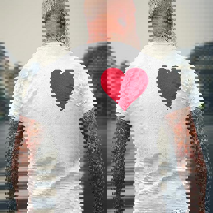 レッドハート I Loveasuke メンズTシャツ バックプリント 高齢者への贈り物