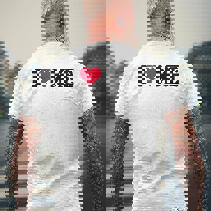 レッドハートデザイン I Love Me メンズTシャツ バックプリント 高齢者への贈り物