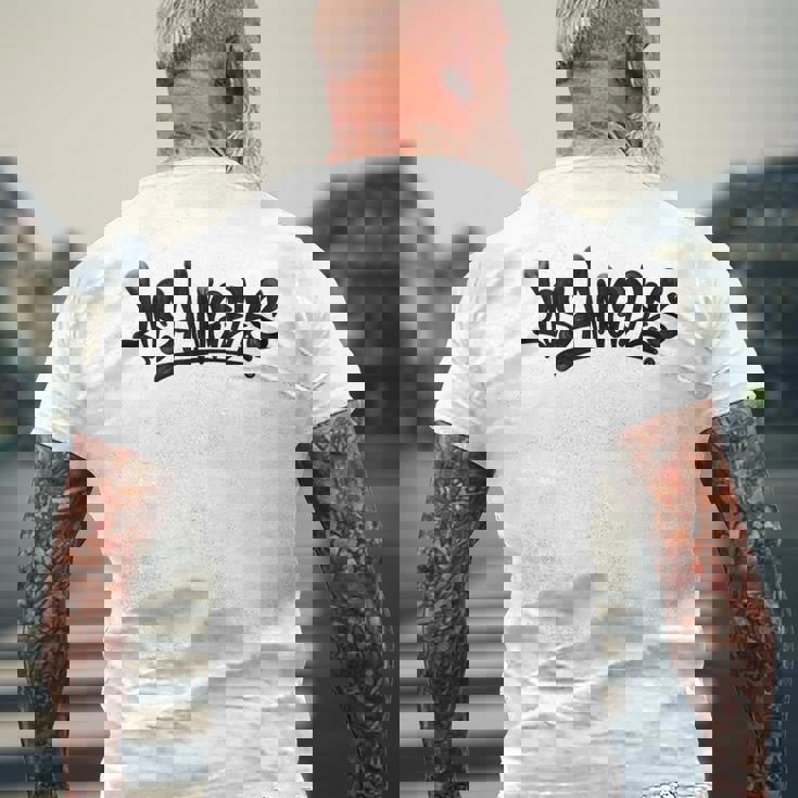 ロサンゼルス グラフィティ シティ ストリートアート カリフォルニア Usa お土産 メンズTシャツ バックプリント 高齢者への贈り物