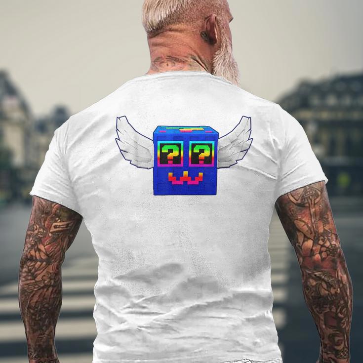 ロックスゲーム内でブレインロットゴッドラッキーブロック4頭脳を盗む メンズTシャツ バックプリント 高齢者への贈り物