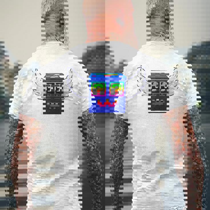 ロックスゲーム内でブレインロットゴッドラッキーブロック4頭脳を盗む メンズTシャツ バックプリント 高齢者への贈り物