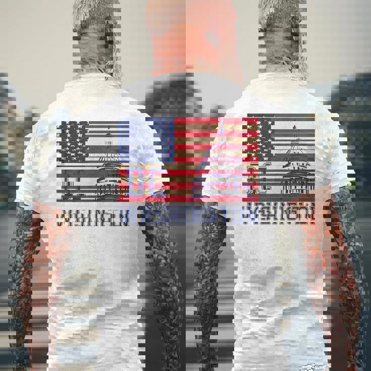 ワシントンdc アメリカ国旗tシャツ メンズTシャツ バックプリント 高齢者への贈り物