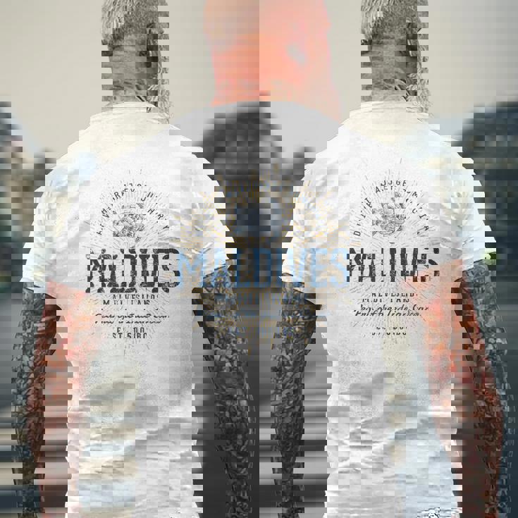 ヴィンテージ モルディブ レトロ メンズTシャツ バックプリント 高齢者への贈り物