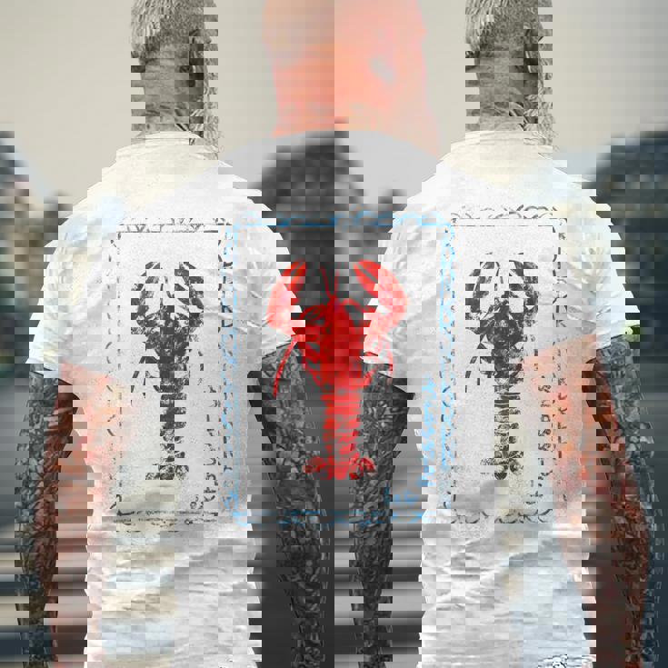 ヴィンテージレッドロブスター メンズTシャツ バックプリント 高齢者への贈り物