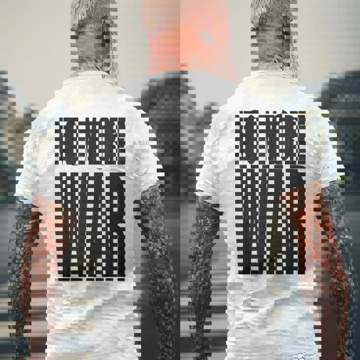 反戦 平和 イスラエル パレスチナ ウクライナ ロシア リビア シリア イエメン クルド トルコ No More War メンズTシャツ バックプリント 高齢者への贈り物