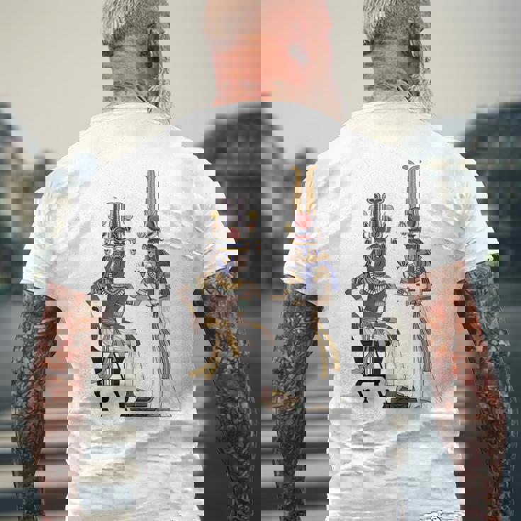 古代エジプトファラオ ツタンカーメン ツタンカーメン王 メンズTシャツ バックプリント 高齢者への贈り物