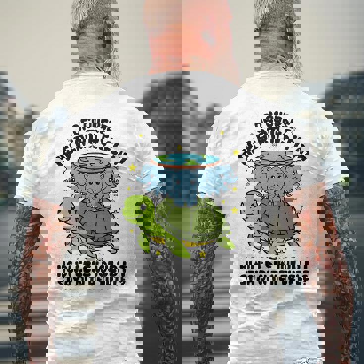 平らな地球協会 面白い陰謀論 亀の象 長袖tシャツ メンズTシャツ バックプリント 高齢者への贈り物