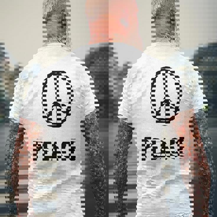 平和の印 平和のシンボル 世界平和 希望 調和 Peaceign World Peaceymbol Hope メンズTシャツ バックプリント 高齢者への贈り物