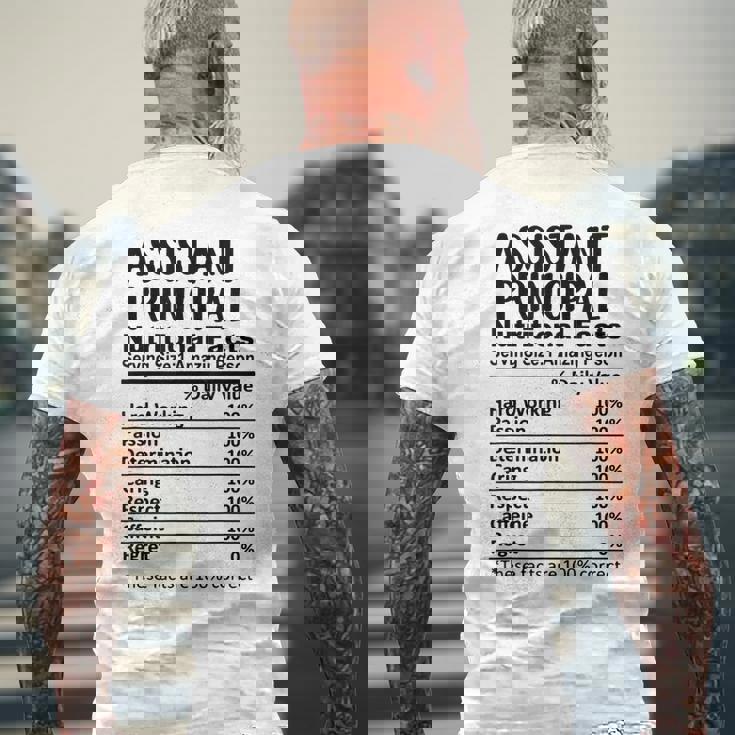 教頭栄養成分表おかしい メンズTシャツ バックプリント 高齢者への贈り物