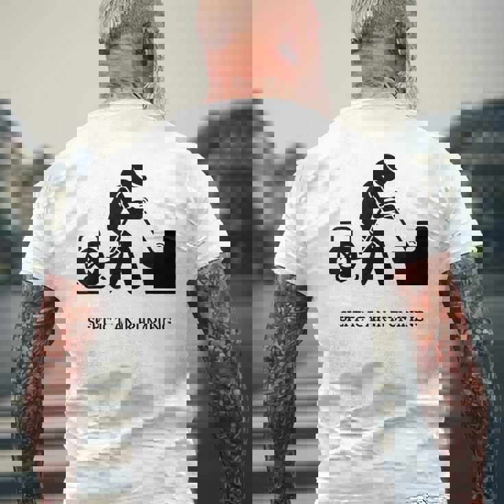 浄化槽ポンプ メンズTシャツ バックプリント 高齢者への贈り物