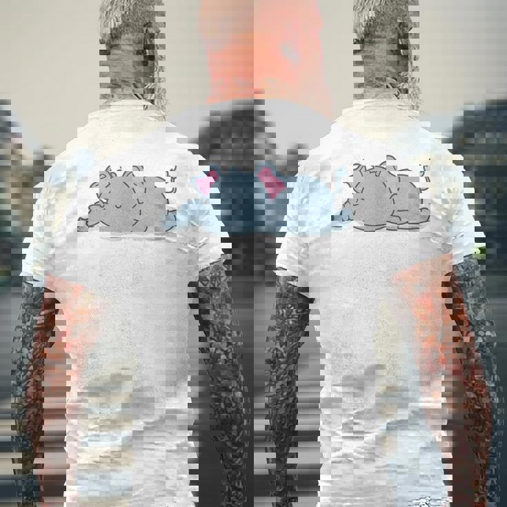 眠っている象 メンズTシャツ バックプリント 高齢者への贈り物