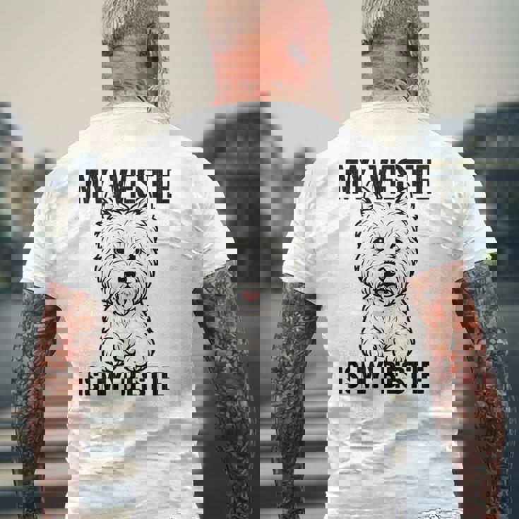私のウェスティは私のベスティー メンズTシャツ バックプリント 高齢者への贈り物