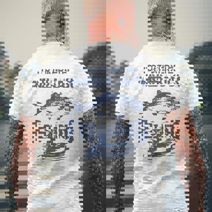 私はむしろなりたい-フィッシャーフィッシャーマンカンパチ釣り メンズTシャツ バックプリント 高齢者への贈り物