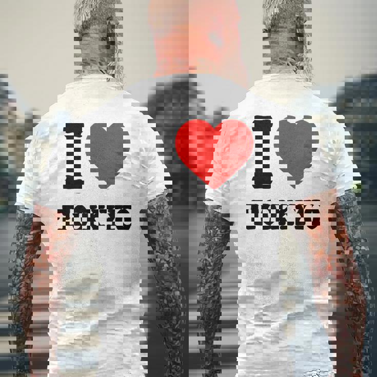 私は東京が大好きです I Love Tokyo メンズTシャツ バックプリント 高齢者への贈り物