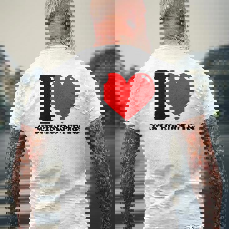 私は歯科矯正が大好きです メンズTシャツ バックプリント 高齢者への贈り物