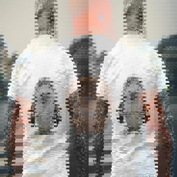 筋トレ ジム やる気がないなら家に帰れ ハリネズミ メンズTシャツ バックプリント 高齢者への贈り物