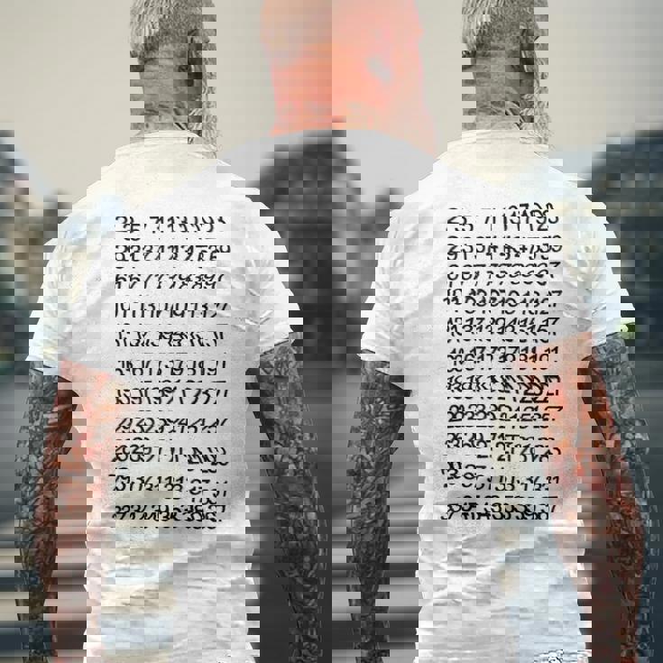 素数 数学 数式 公式 元素記号 化学式 物理 虚数 周期表 円周率 メンズ キッズ 子供 白 プリントosu メンズTシャツ バックプリント 高齢者への贈り物