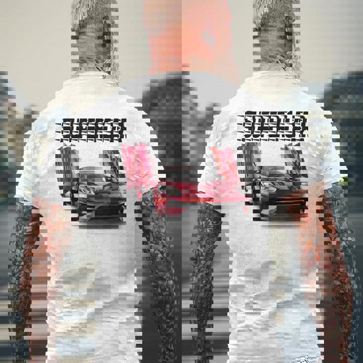 素敵なエキゾチックなスーtシャツ。スポーツカー愛好家に最適。 メンズTシャツ バックプリント 高齢者への贈り物