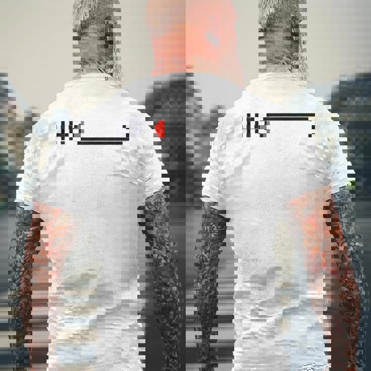 絶不調を伝える ピクセルアートパロディデザイン メンズTシャツ バックプリント 高齢者への贈り物