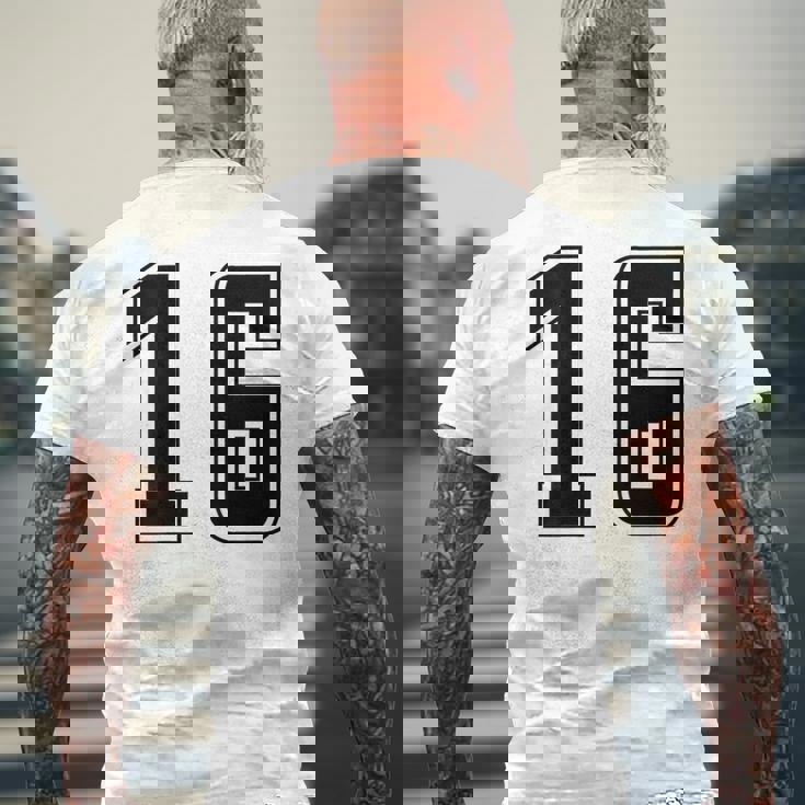 背番号 16 チーム短大スポーツ背番号付きユニフォーム メンズTシャツ バックプリント 高齢者への贈り物