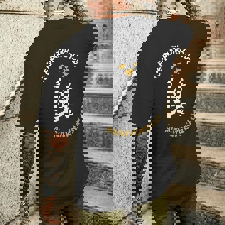 1周年記念1周年記念。 メンズTシャツ バックプリント 彼への贈り物