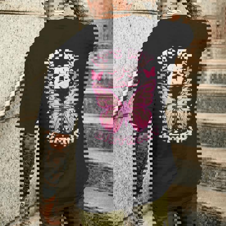 23歳の誕生日、少女23年、蝶と23の数字 メンズTシャツ バックプリント 彼への贈り物