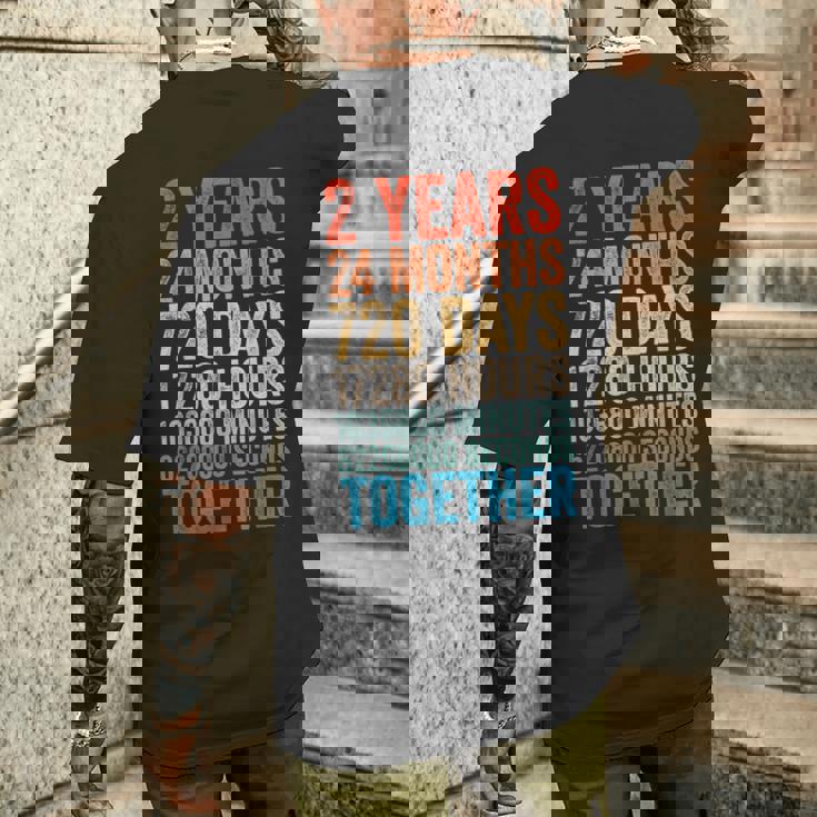 2年目の記念日 彼 彼女 カップル 2回目の結婚 メンズTシャツ バックプリント 彼への贈り物