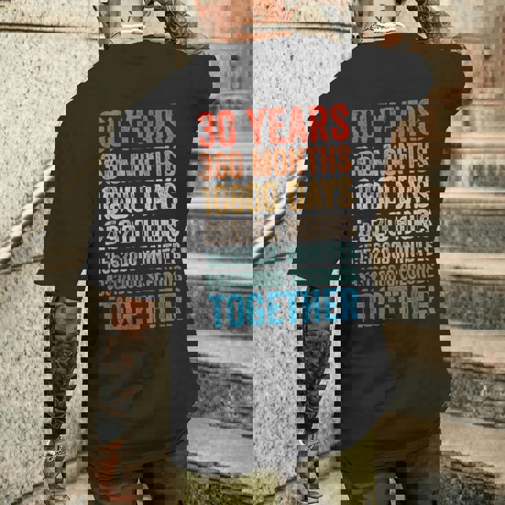 30年記念日 彼 彼女 カップル 30回目の結婚 メンズTシャツ バックプリント 彼への贈り物