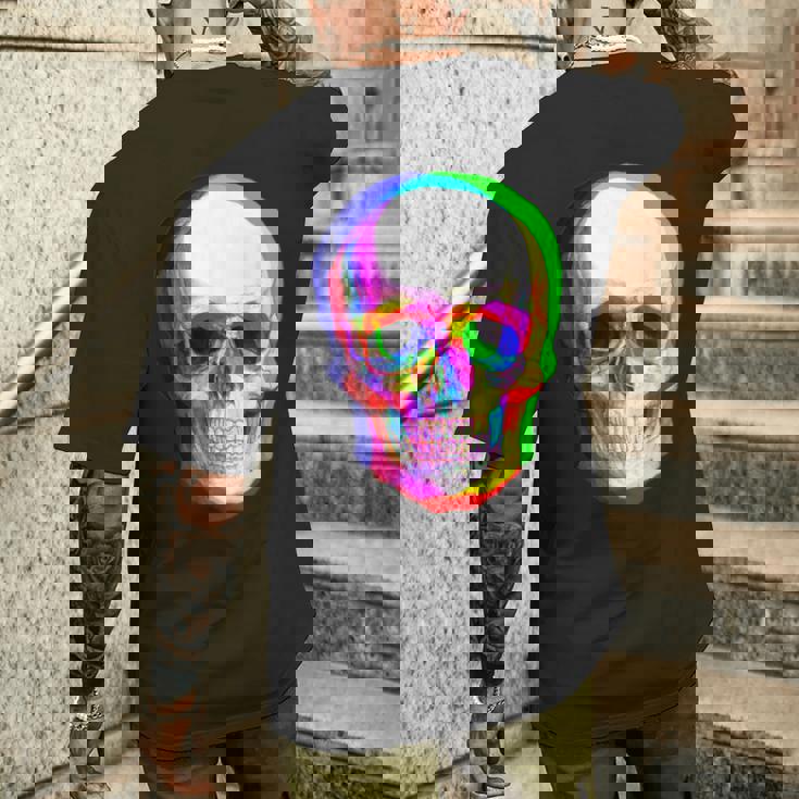 3Dスカル。 メンズTシャツ バックプリント 彼への贈り物