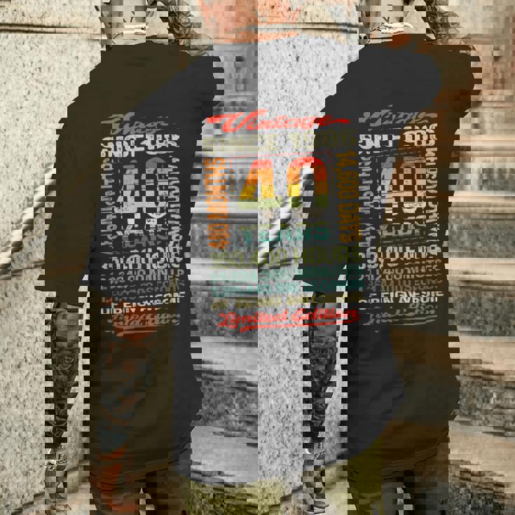 40歳 480ヶ月 すごい生まれ 1986年 40歳の誕生日 メンズTシャツ バックプリント 彼への贈り物