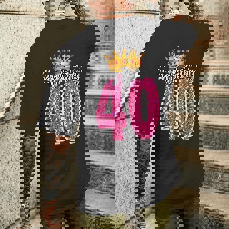 40歳 ハッピーバースデー キュート 40歳 誕生日 マッチング メンズTシャツ バックプリント 彼への贈り物