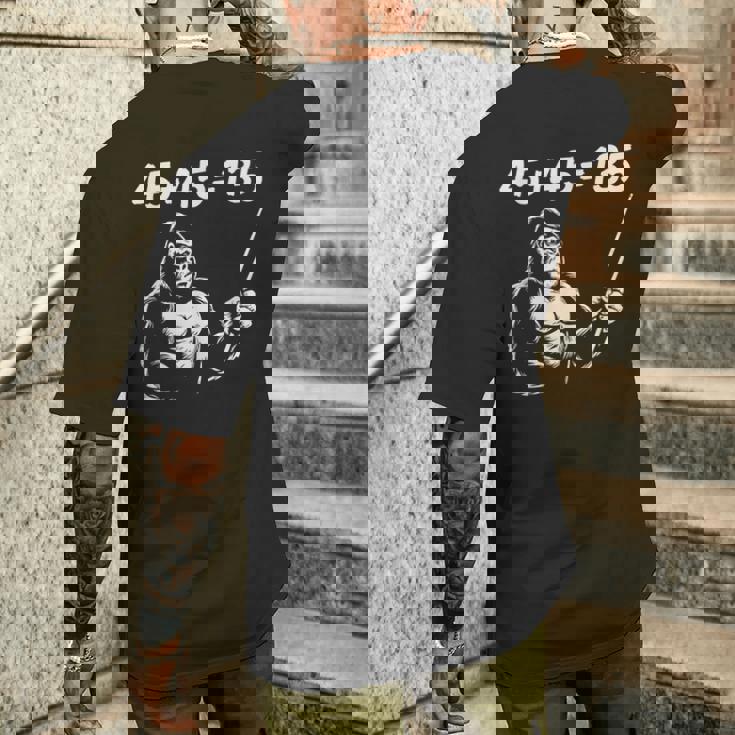 4545135、面白いゴリラリフティングスクワットベンチプレスジム数学 メンズTシャツ バックプリント 彼への贈り物