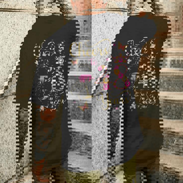 48歳、48歳の女王の誕生日、48歳の誕生日に乾杯。 メンズTシャツ バックプリント 彼への贈り物