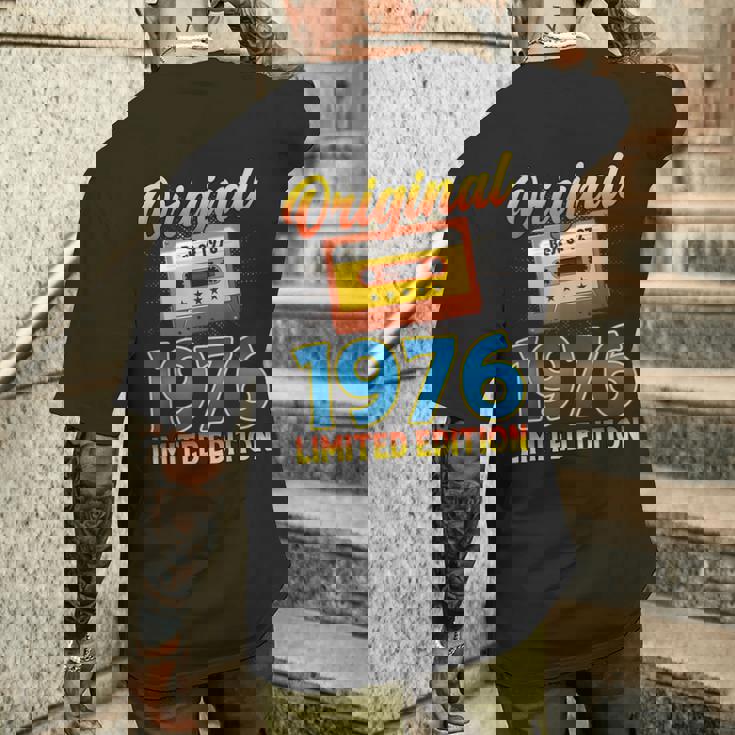 50 歳の誕生日プレゼント男性 1976 年 レトロ ビンテージ テープ メンズTシャツ バックプリント 彼への贈り物